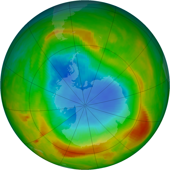 Antarctic ozone map for 04 November 1980